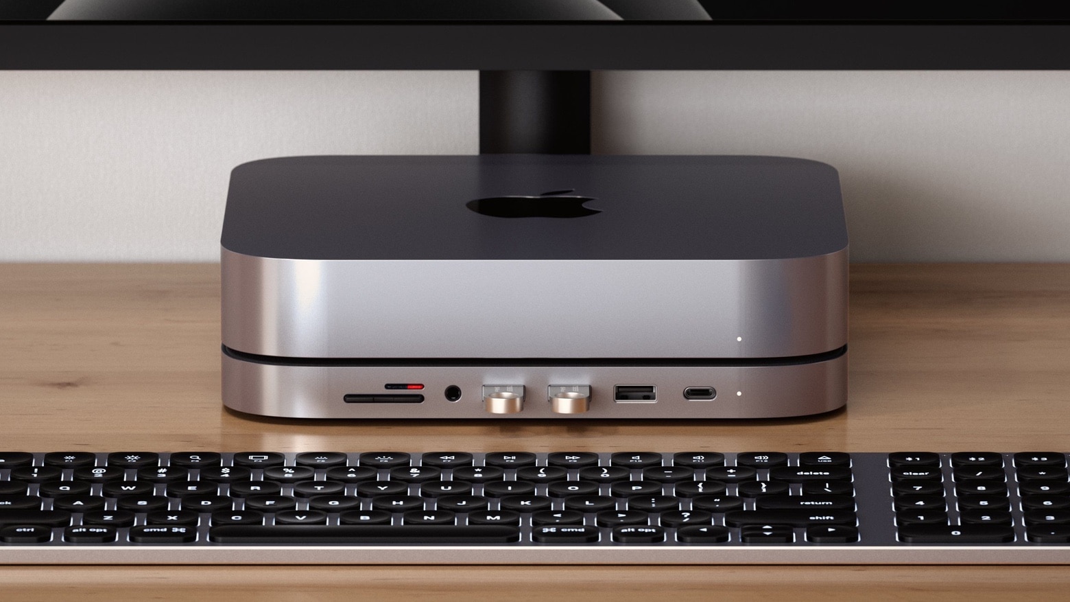 The Satechi Stand & Hub puts the Mac Mini ports front and center.