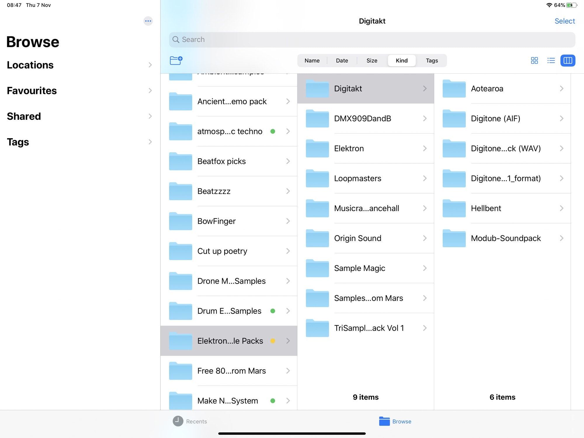 Lots of columns. That's what you get in column view in the Files app in iPadOS.