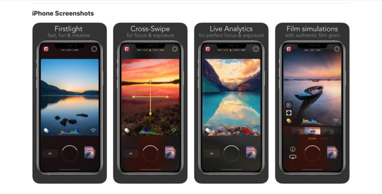 screenshots of Filmic Firstlight