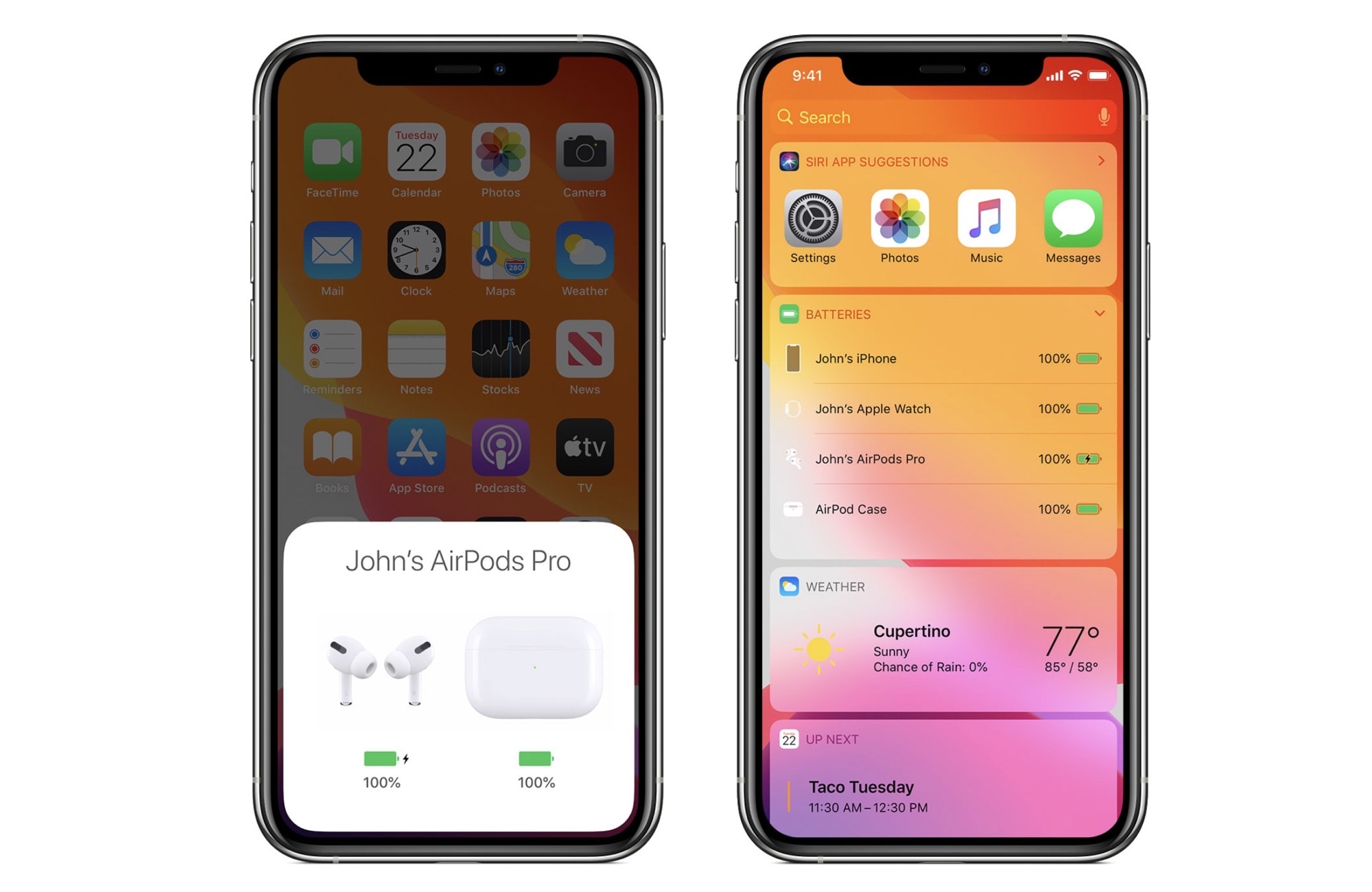Check AirPods Pro battery levels from the iPhone. 