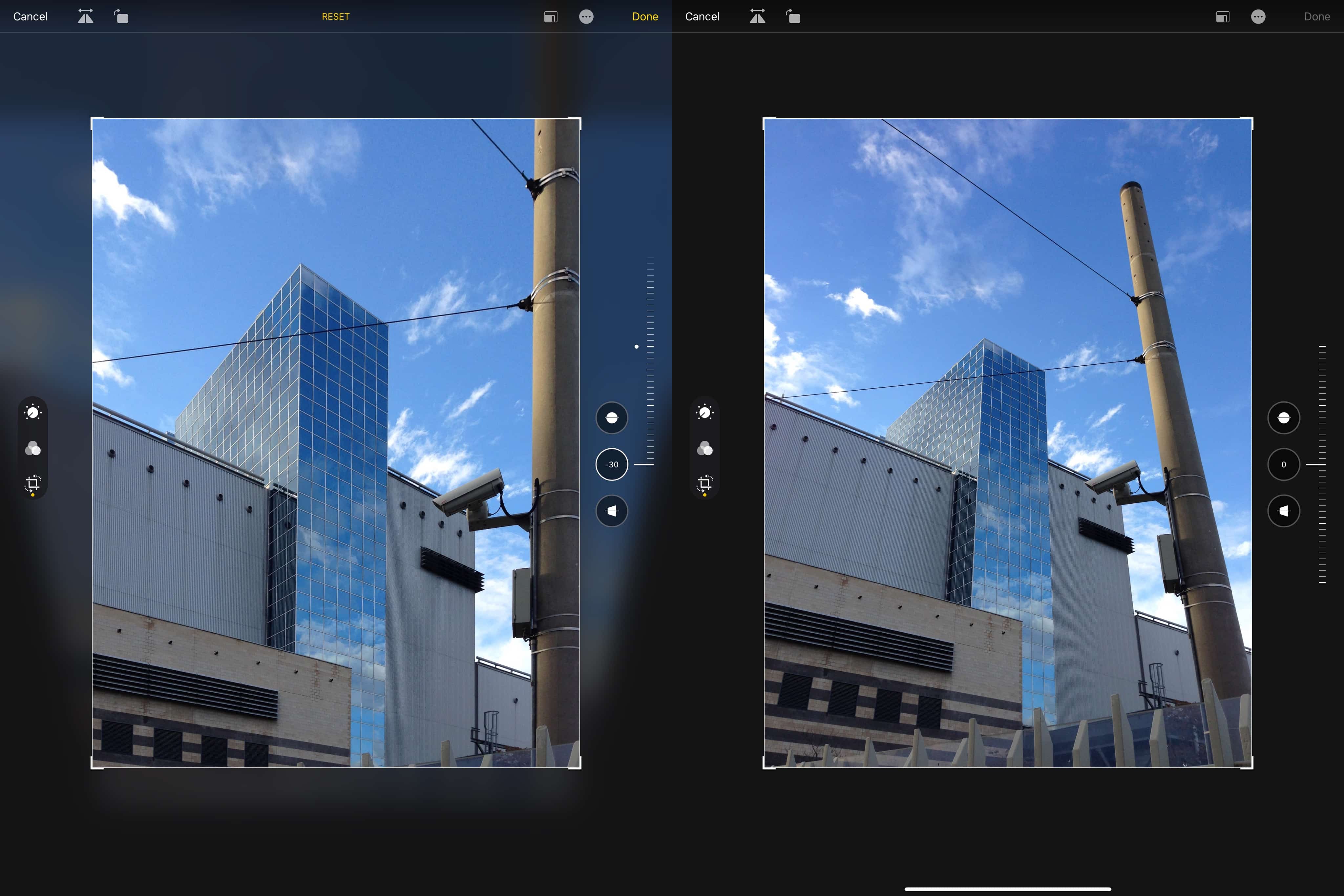 Skewing image in iOS: After and before. 