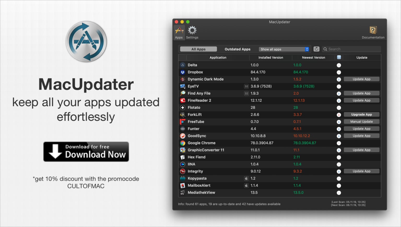 Keep on top of Mac app updates the easy way with MacUpdater.