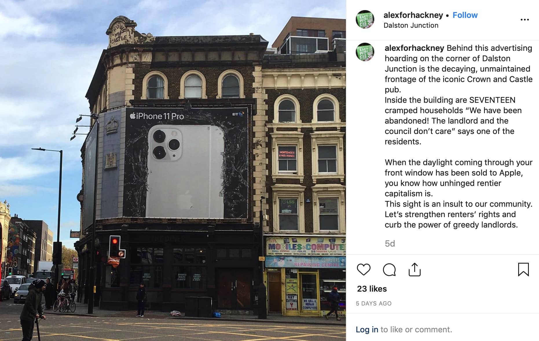 Controversial light-blocking iPhone billboard removed from window