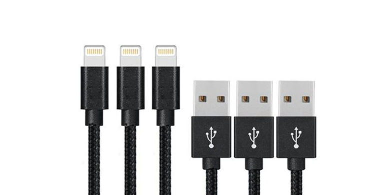 10-Ft. MFi-Certified Braided Lightning Cable Packs