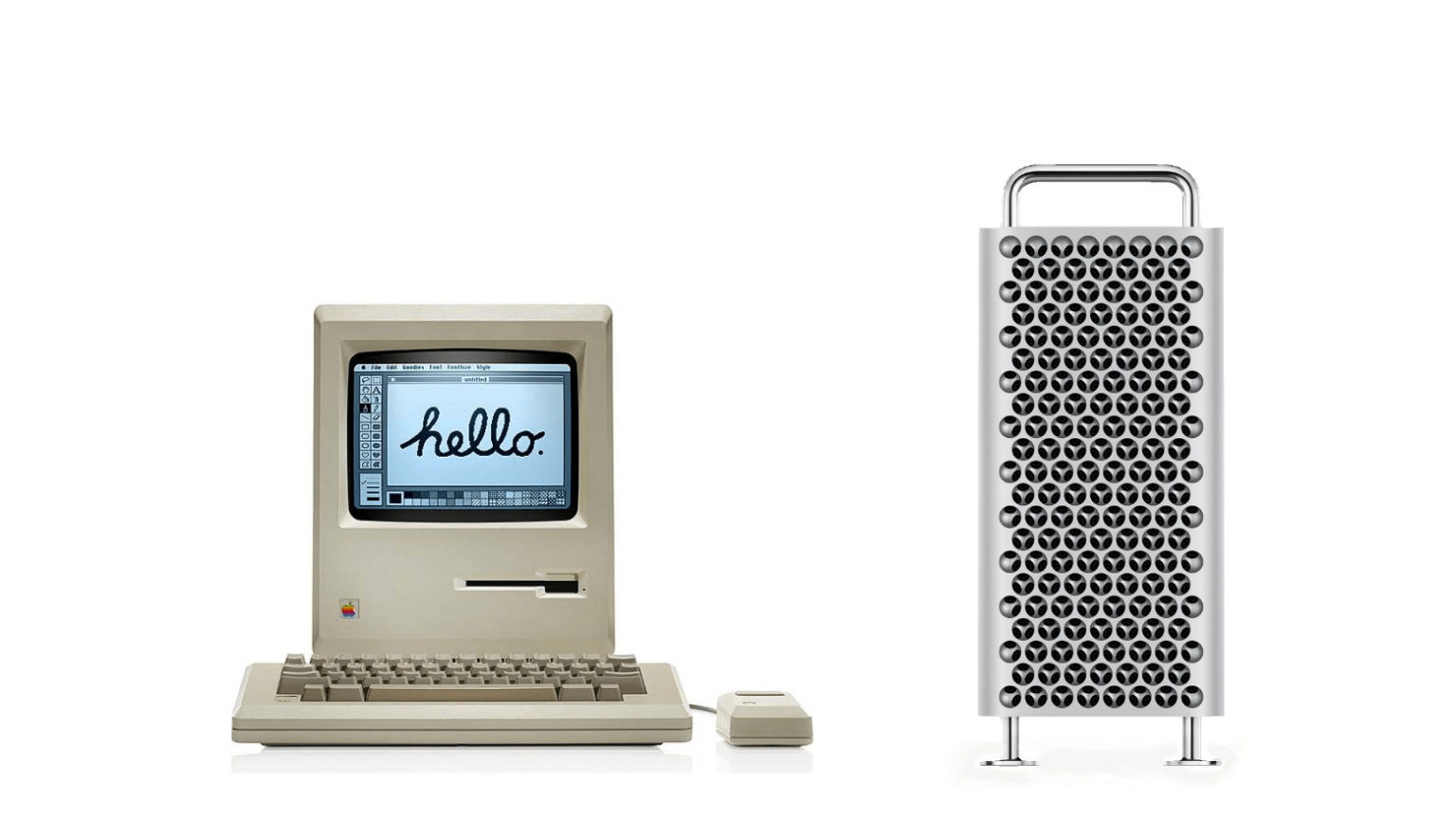 2019 Mac Pro and original Macintosh 128K: Which cost more.