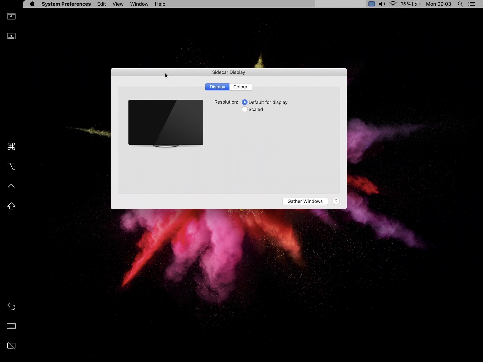 The Mac's Display Preferences, on the iPad. 