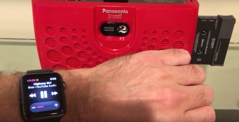 Streaming music from Apple Watch to 8-track: Going way back for this one.