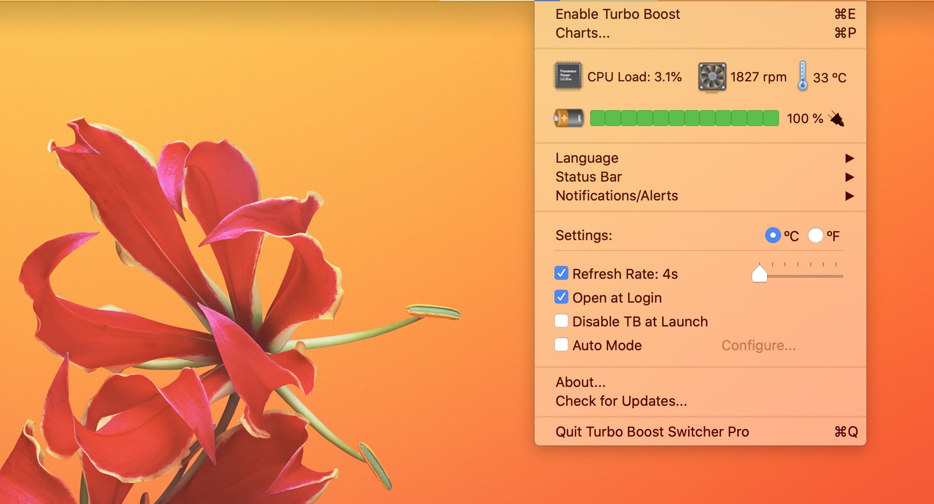 Turbo Boost Switcher has plenty of options. 
