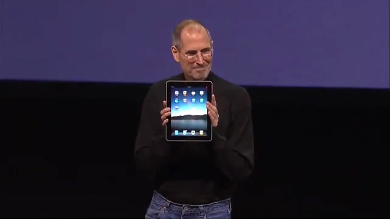 Steve Jobs with the original iPad