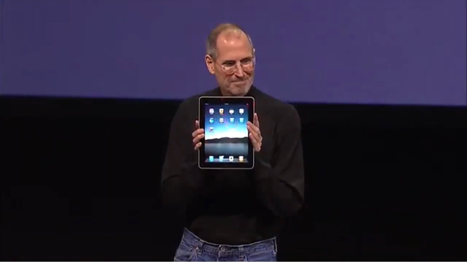 Steve Jobs with the original iPad