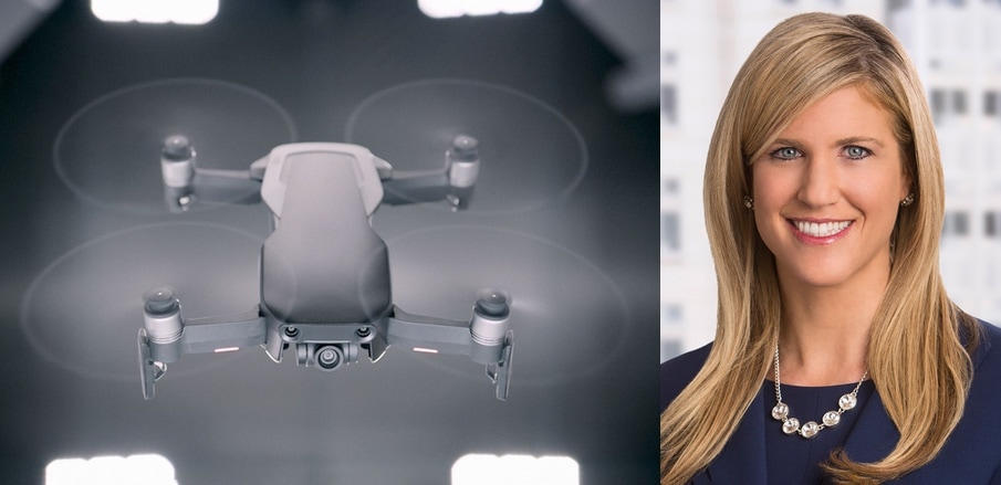 Apple lobbyist Lisa Ellman with the DJI Mavic Air Drone