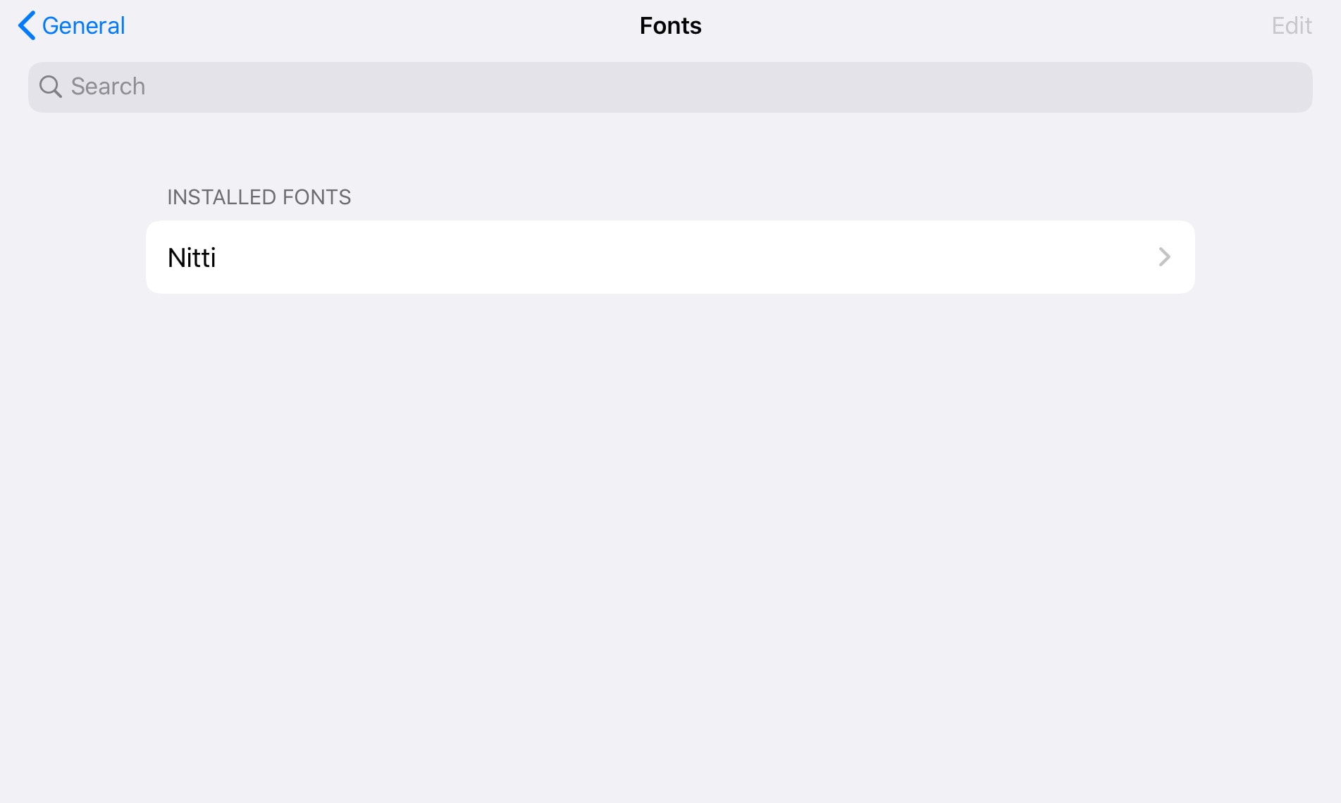 All your installed iOS fonts show up in the Settings app. 