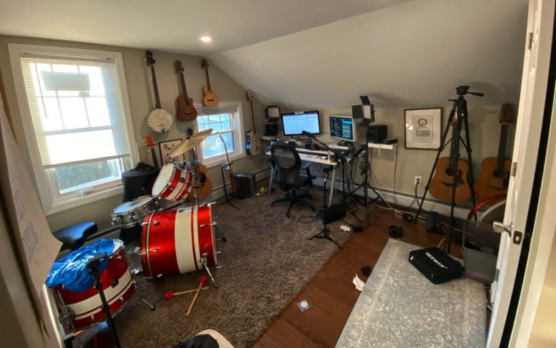 Jonathan Mann's recording setup.