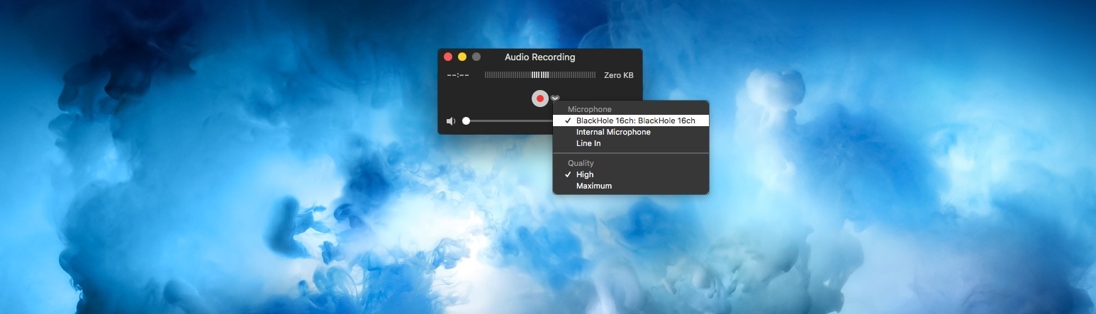 Set BlackHole as the input source for your recording app. 