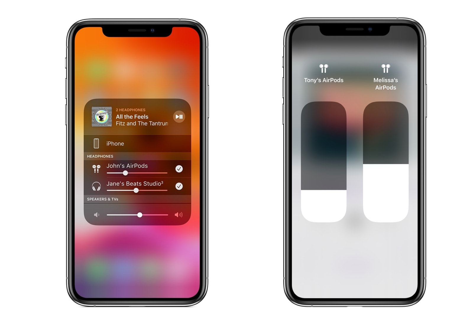 When sharing AirPods audio, you can control your levels separately.