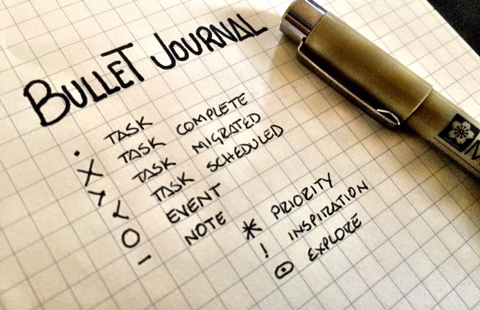 The bullets in Bullet Journal.