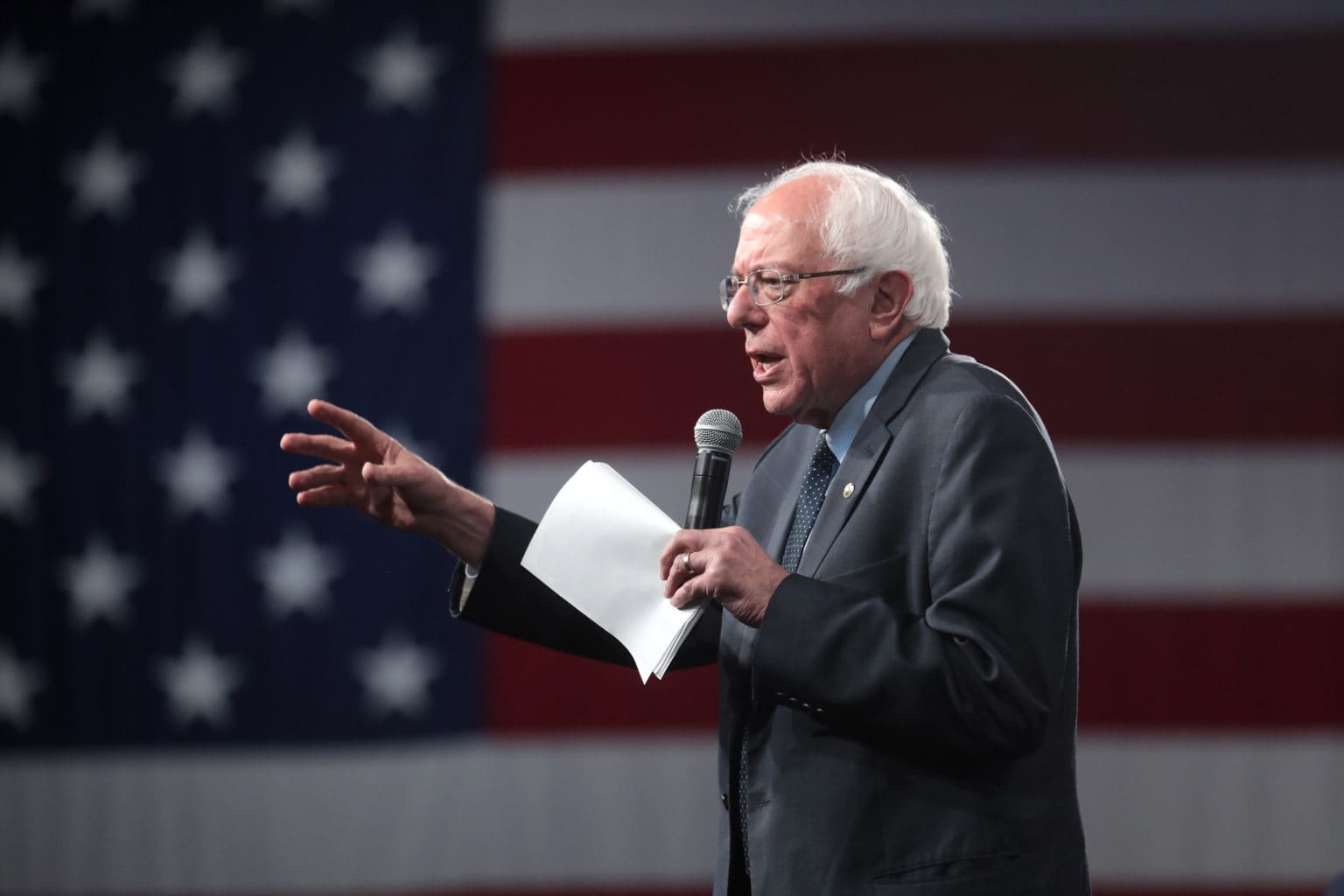 Presidential candidate Sen. Bernie Sanders speaks at an event in Des Moines, Iowa.