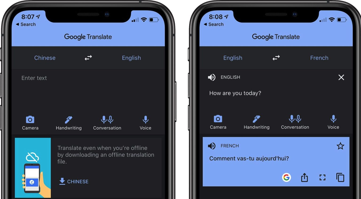 Mode sombre: Google Translate app finally gets Dark Mode option