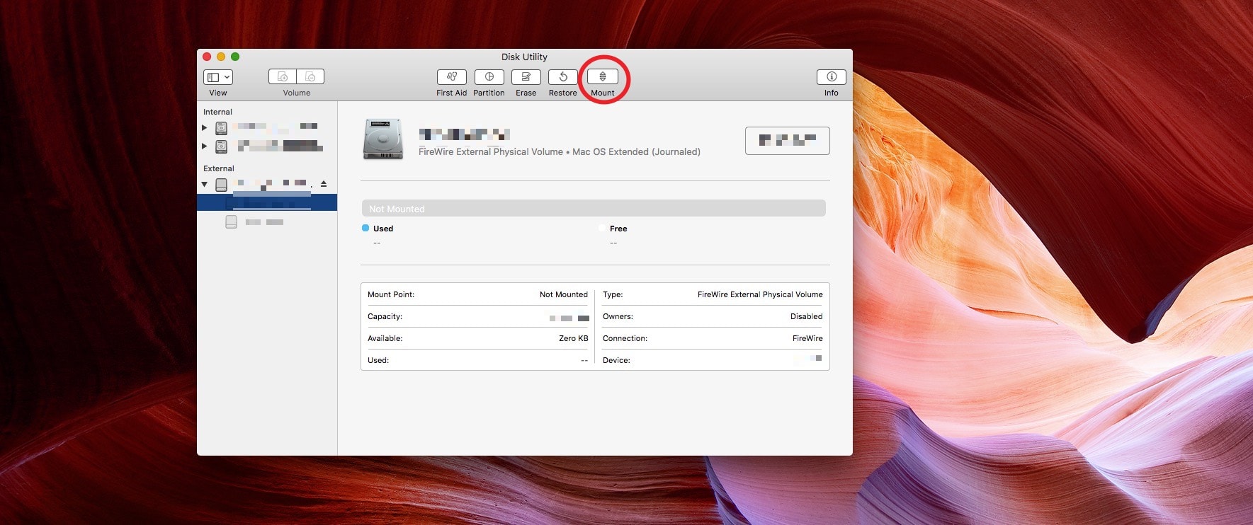 Unmount your Mac hard drive in Disk Utility