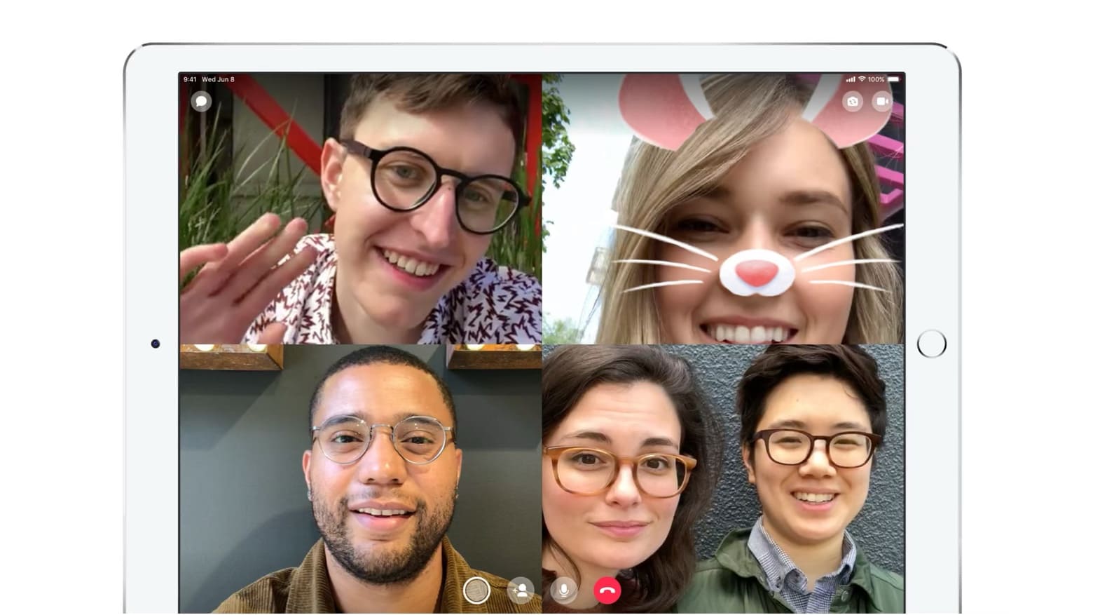 Facebook Messenger video chat includes augmented reality.