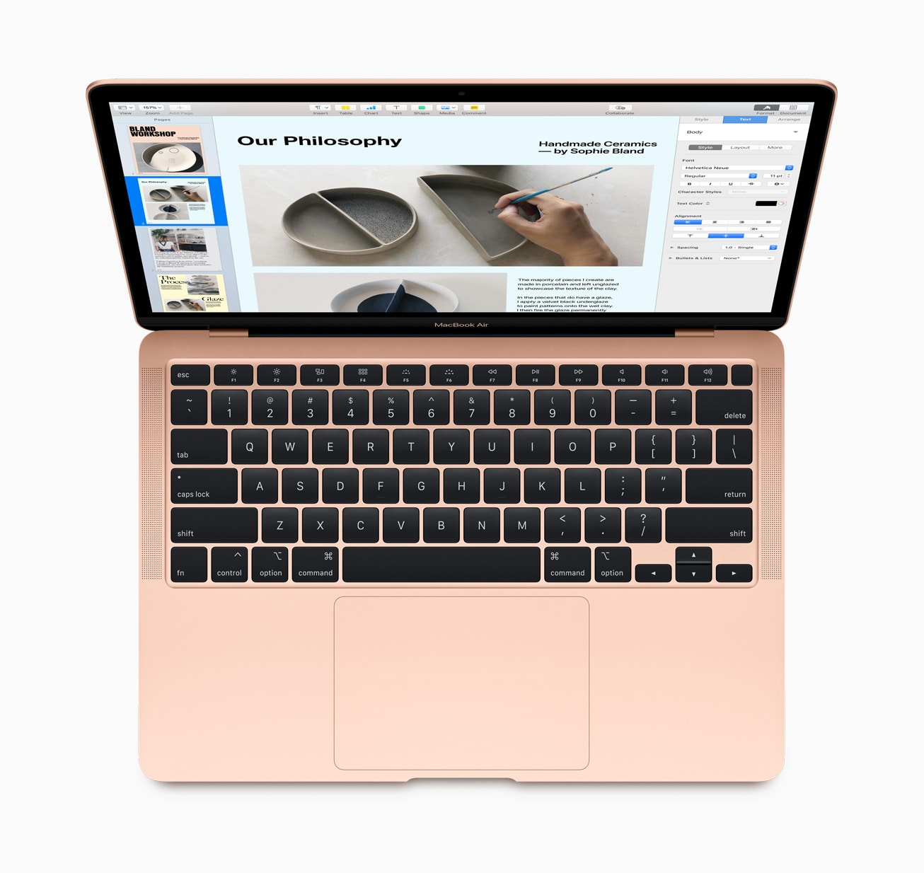 The new MacBook Air comes in three finishes — gold, silver and space gray