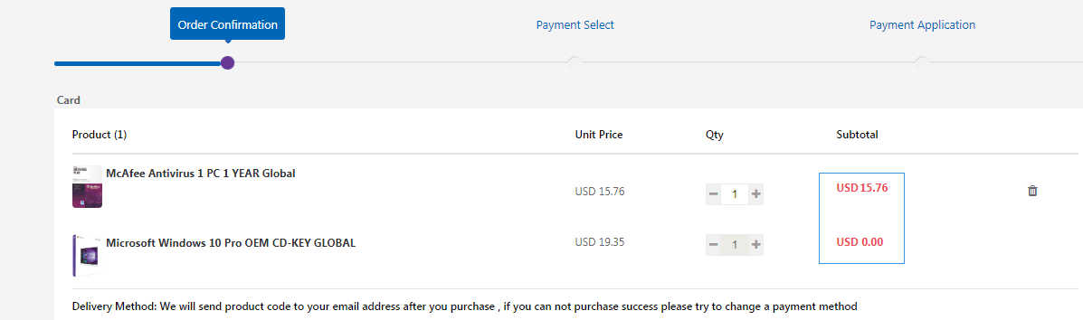 The BZFuture checkout process is simple. Get a free Windows 10 OEM key with your antivirus purchase.