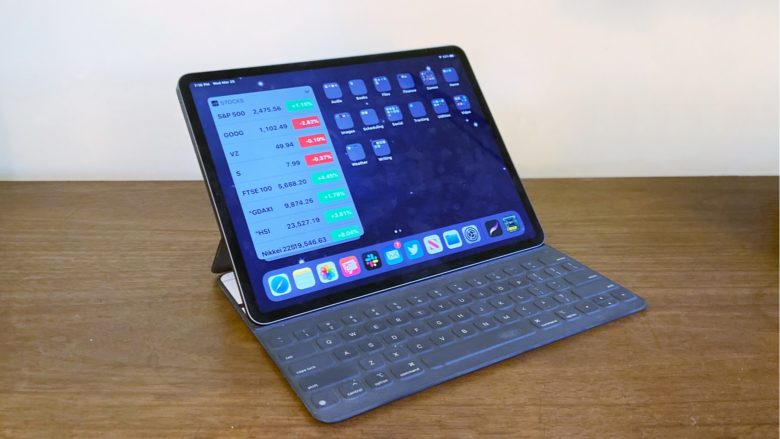 2020 iPad Pro with Apple Smart Keyboard Folio.
