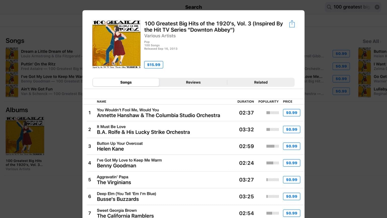 100 Greatest Big Hits of the 1920's, Vol. 3 continues multipolar examples of music piracy on Apple iTunes.