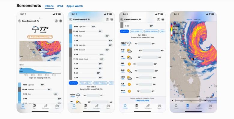 screenshot of Dark Sky Weather