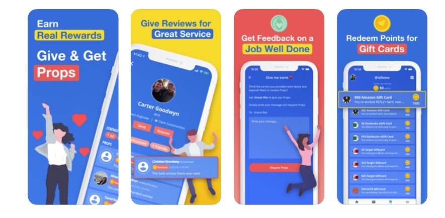 Props Love app lets you show your appreciation for customer service people.
