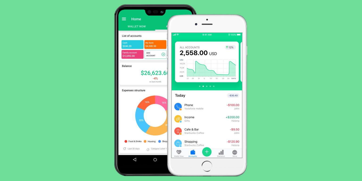 This app offers flexibility in planning your budget, managing your accounts and tracking your expenses.