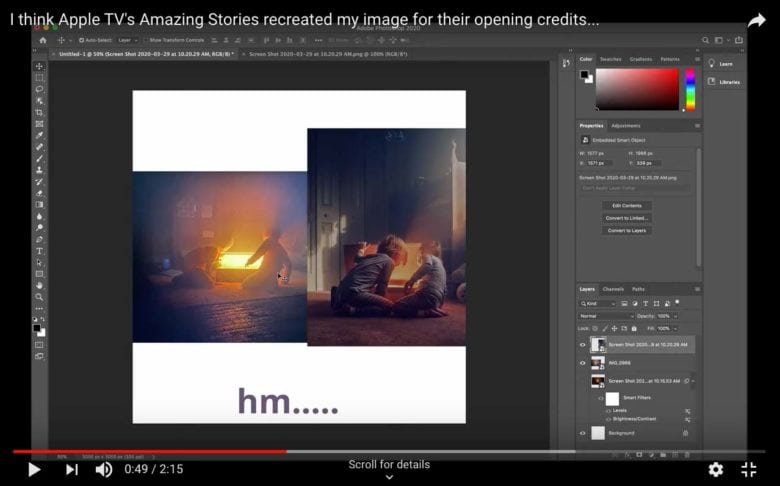 Adrian Murray showing his photo and the one from Amazing Stories