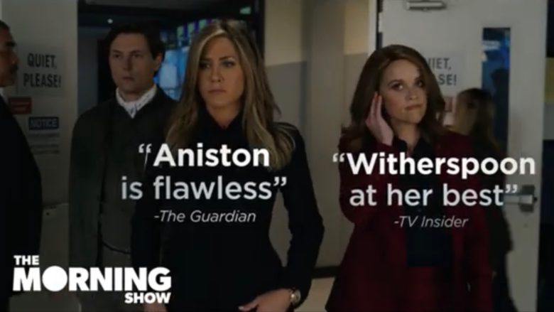 The Morning Show on Apple TV+ stars Jennifer Aniston and Reese Witherspoon.