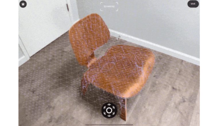 Esper uses the LiDAR scanner in the 2020 iPad Pro to scan a chair.