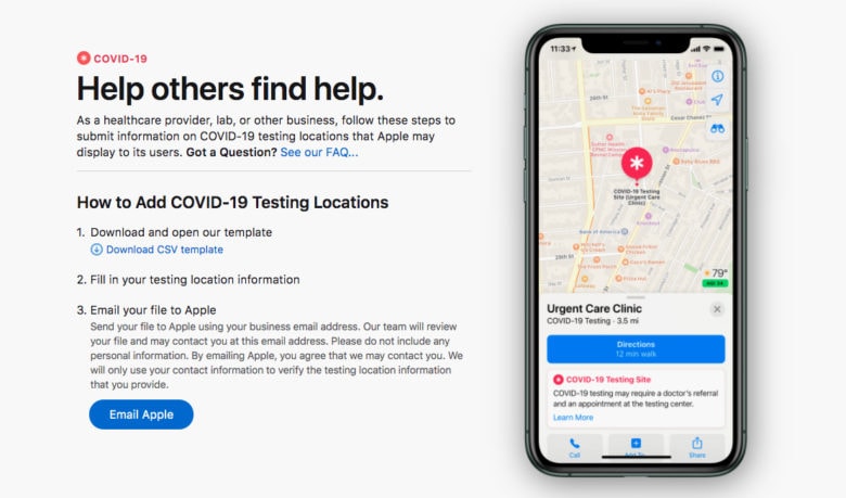 screen shot of online application