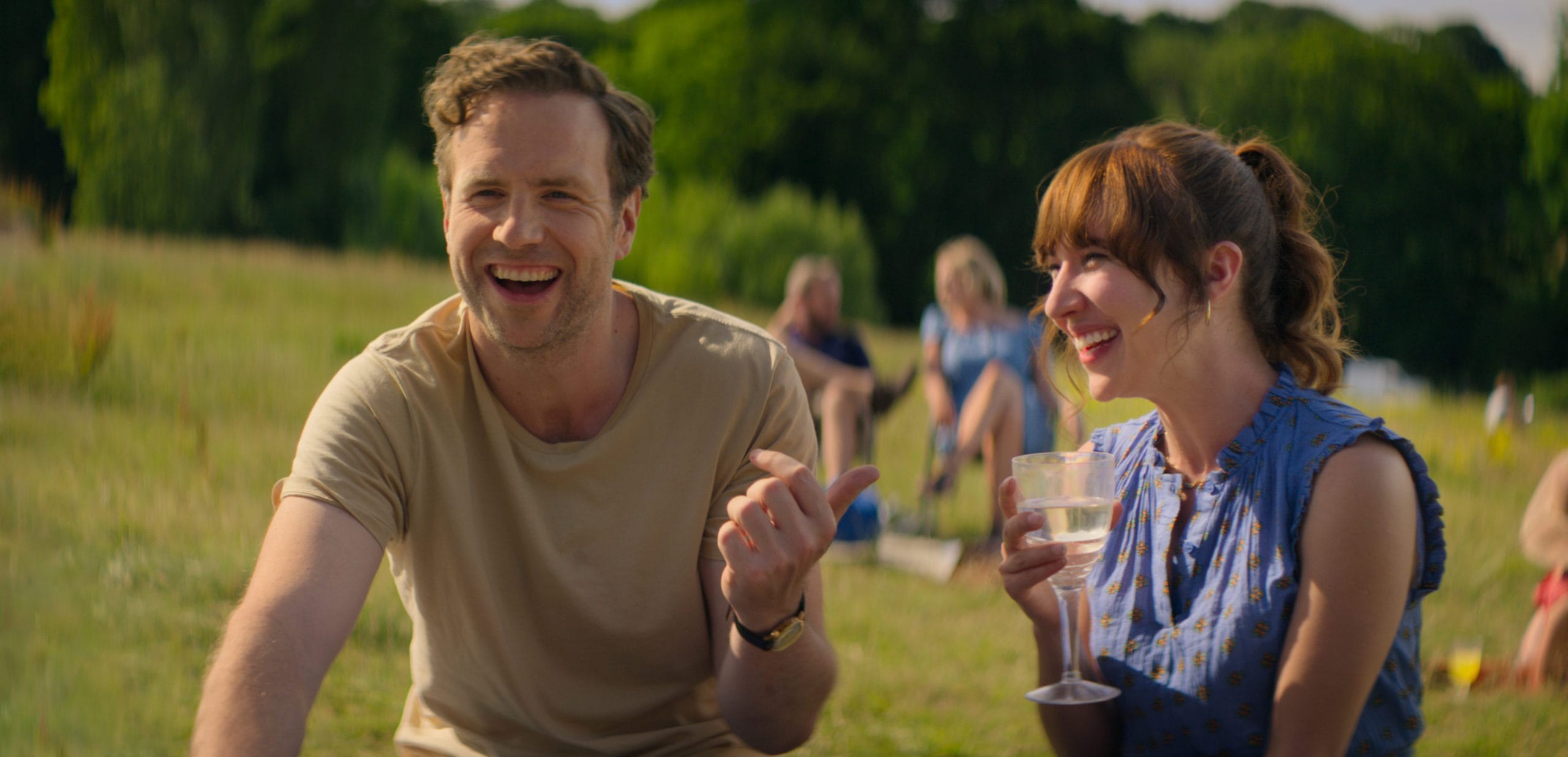 Rafe Spall and Esther Smith play parents who don't deserve children in Apple TV+'s new series <em>Trying</em>.