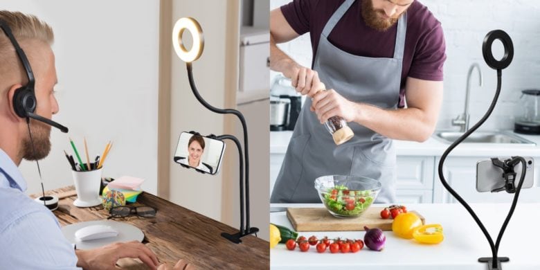 U-Stream Junior: Film perfectly lit and provocatively angled videos with this adjustable ring light, flexible 24-inch gooseneck and nonslip phone holder