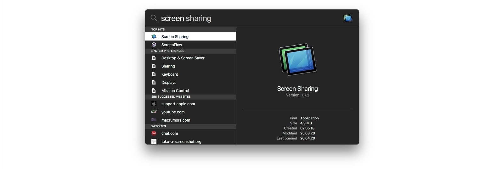Use Spotlight to open the Screen Sharing application on your Mac. 