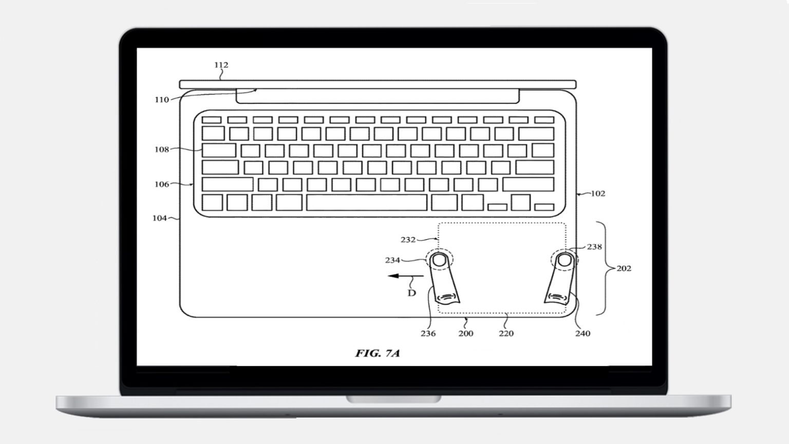 A touch sensitive area could make a MacBook trackpad movable.
