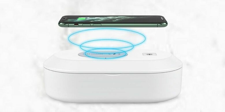 3-in-1 UV Sterilizer with Wireless Charger: Sanitize, freshen and power up your phone with this sterilizer's UV-C light, aromatherapy function, and Qi charging technology