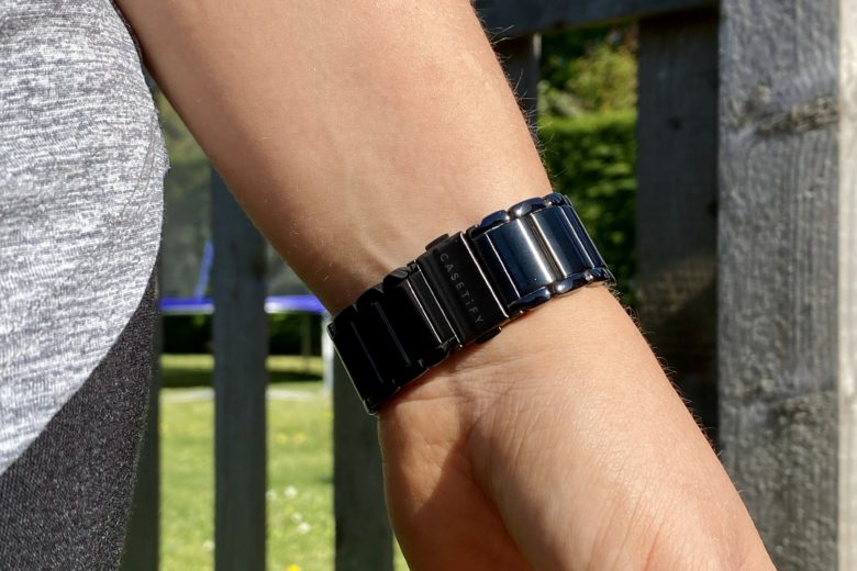 This stainless steel Apple Watch band won't weigh you down.