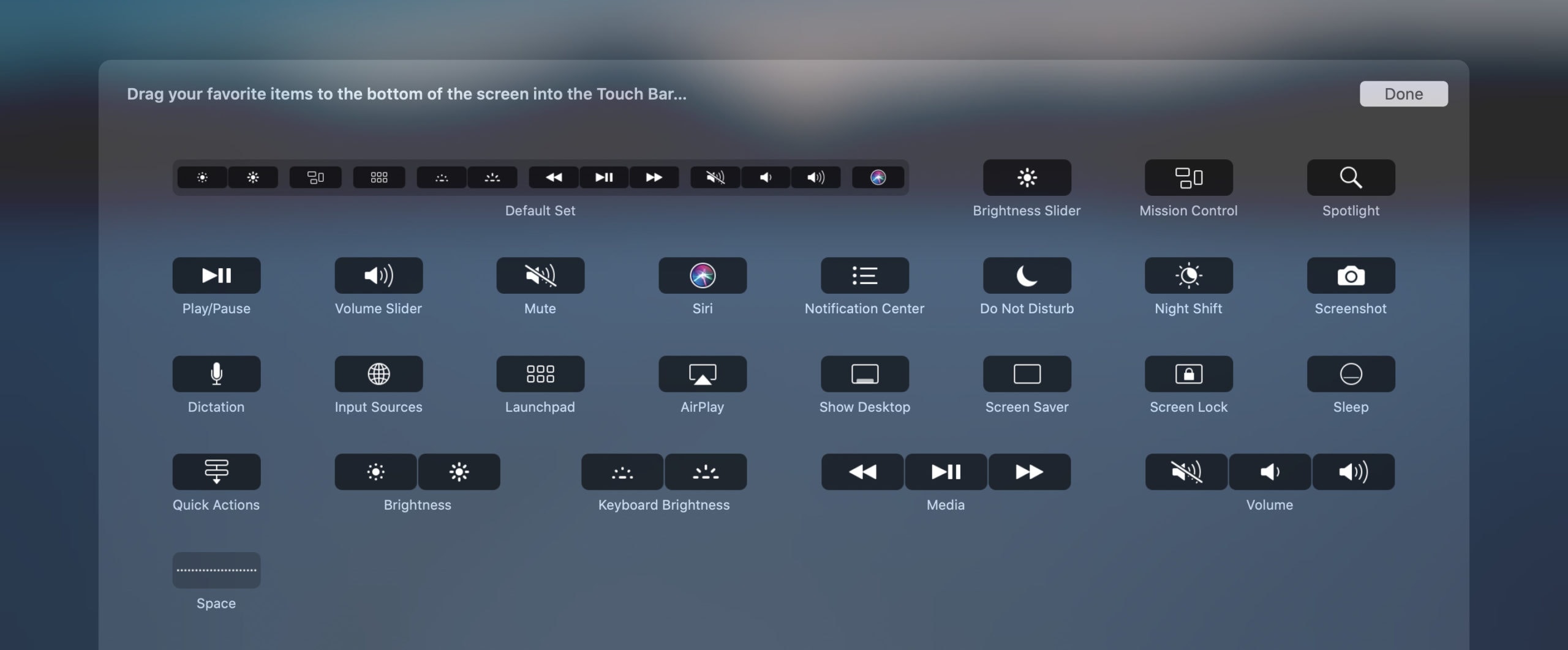 You can customize the MacBook Pro Touch Bar Control Strip to your liking