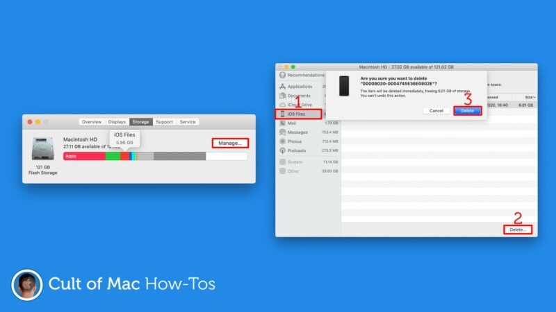 How to remove 'iOS Files' that are taking up space on your Mac