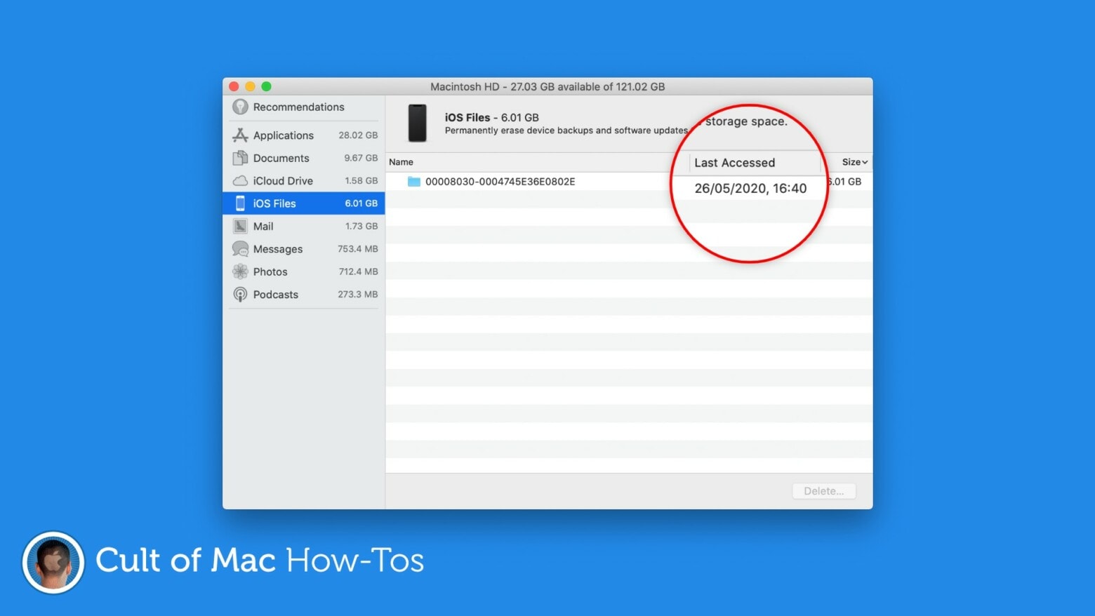 How to remove 'iOS Files' that are taking up space on your Mac
