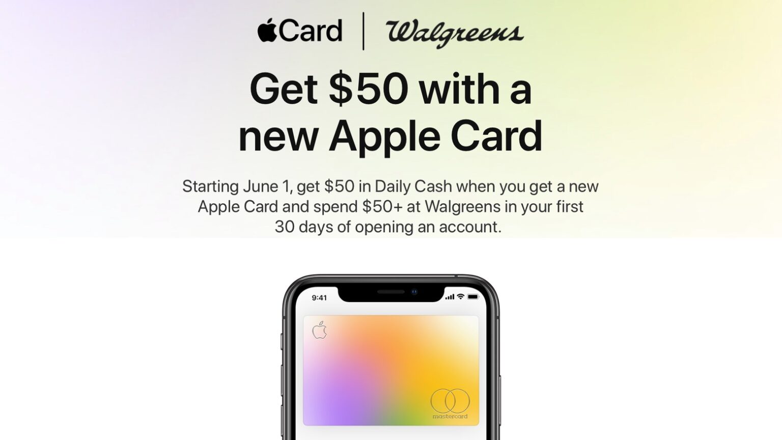 Walgreens offers an Apple Card signup bonus.