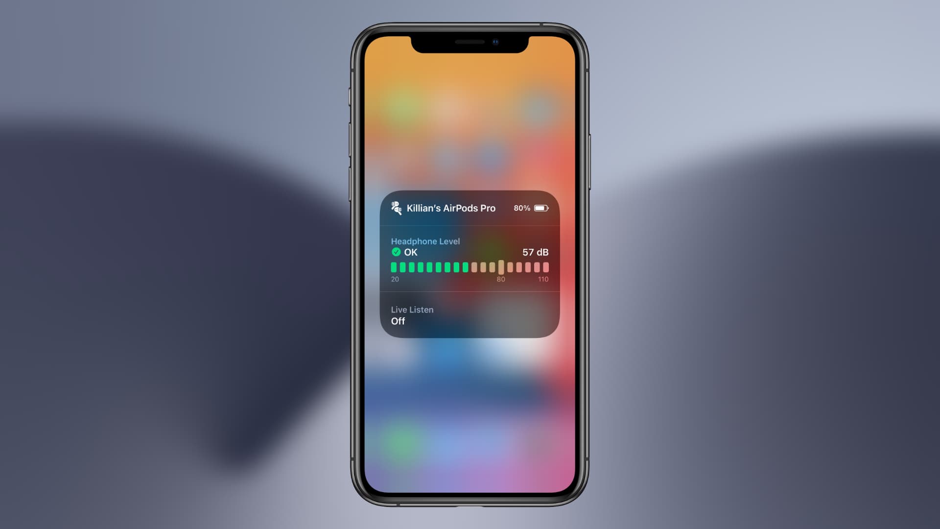 AirPods measuring noise levels in iOS 14