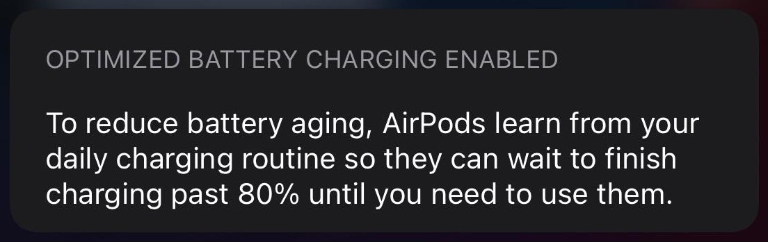 AirPods optimized charging in iOS 14
