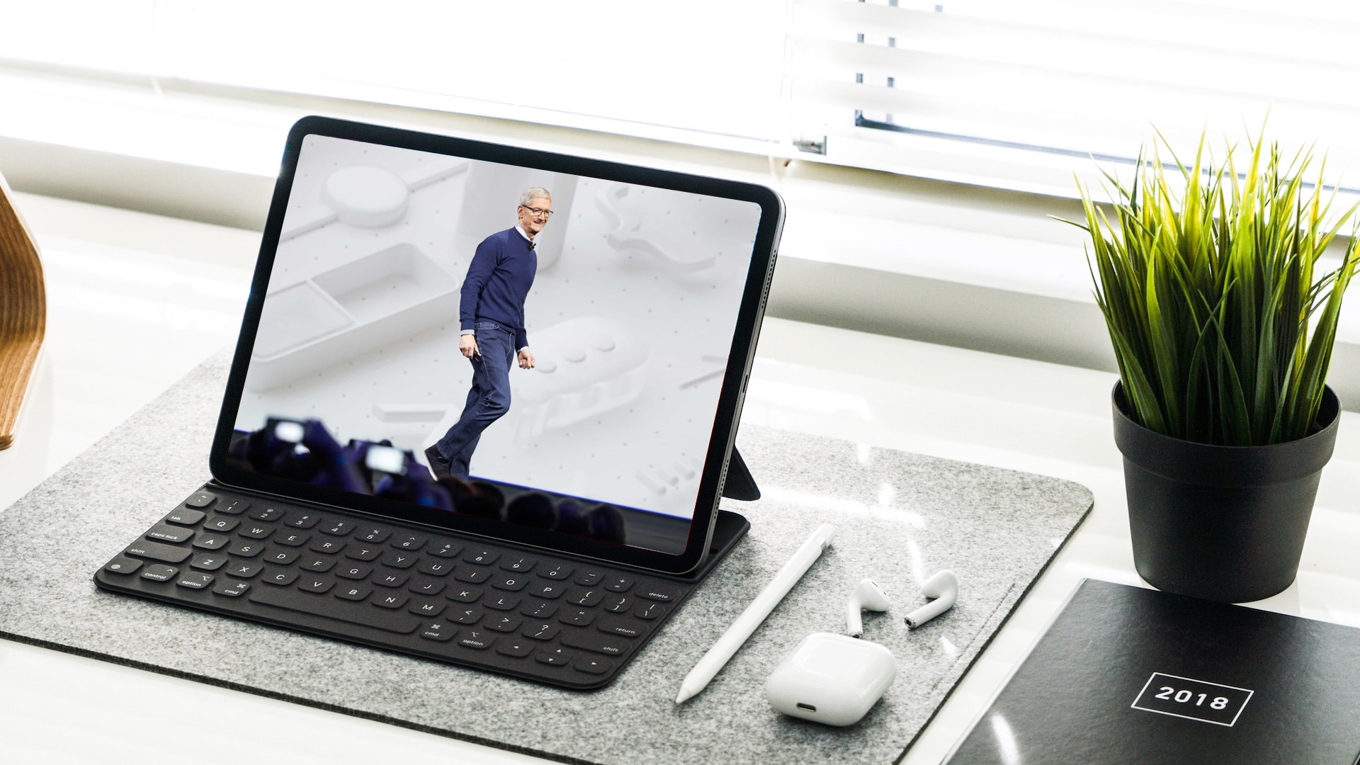 Tim Cook at WWDC on iPad