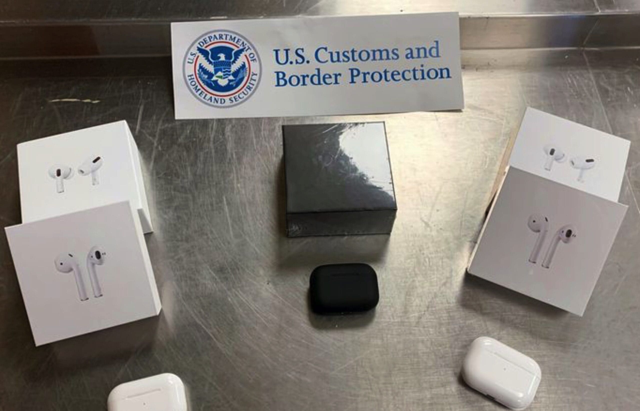 Seized AirPods knockoffs