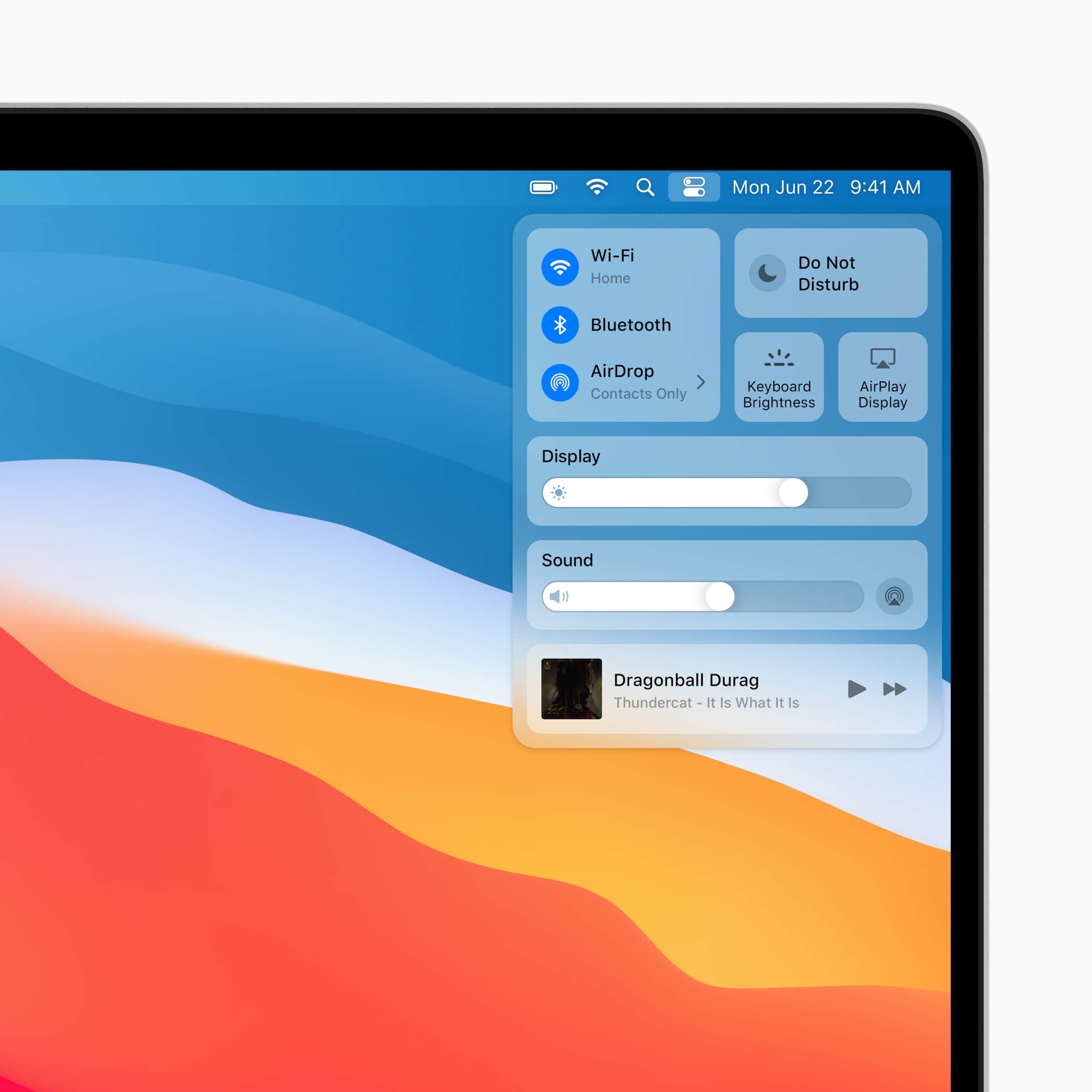 WWDC 2020: The new Control Center brings a bit of iOS to Mac.